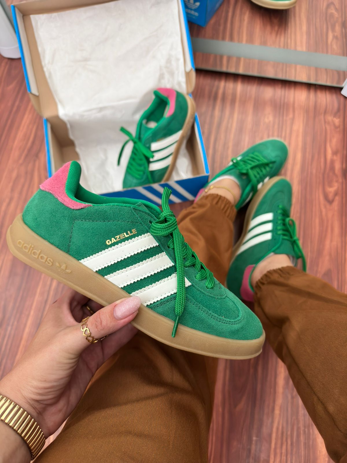 Tênis Gazelle Indoor Green Couro