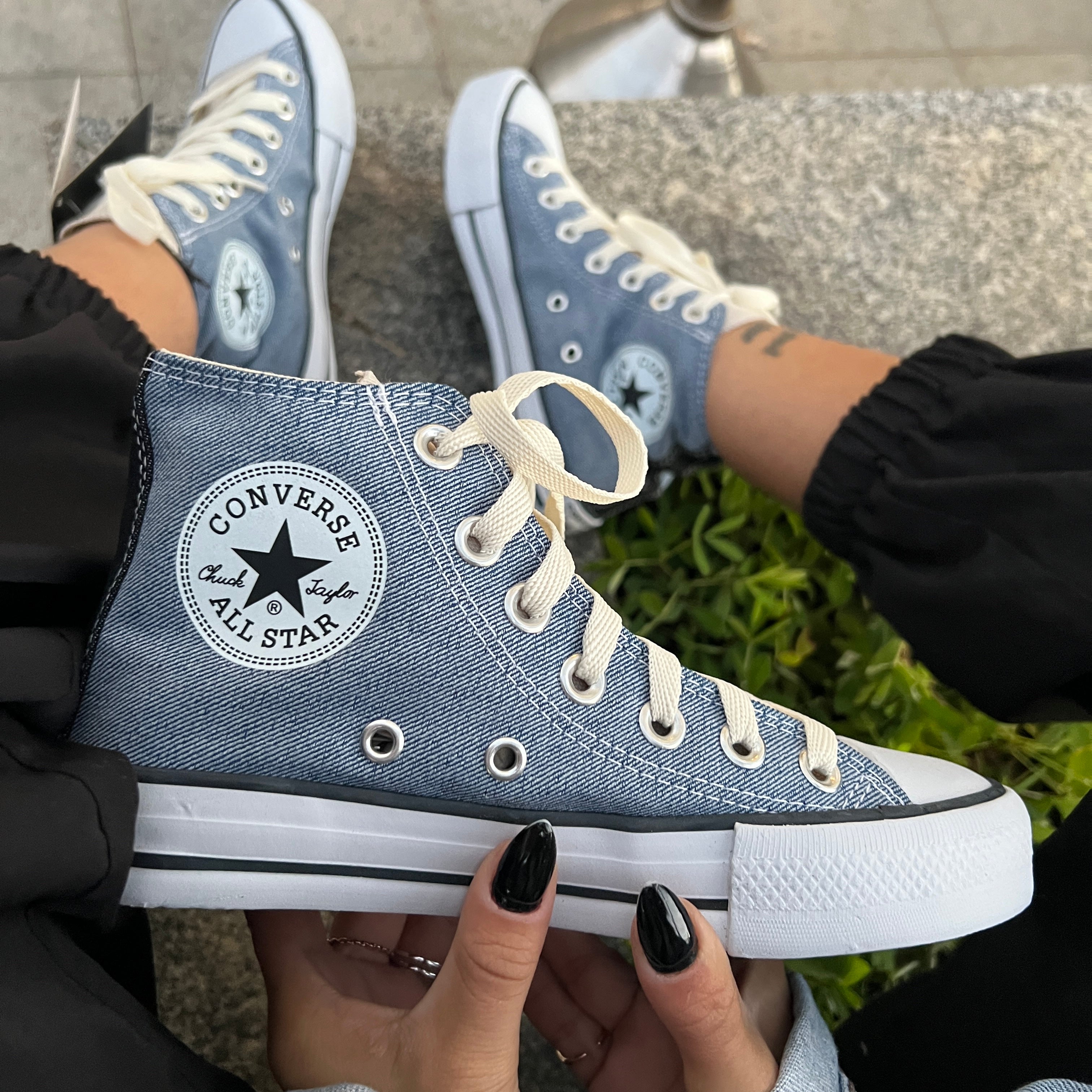 Tênis All Star Jeans Denin Cano Alto Chuck Taylor Premium