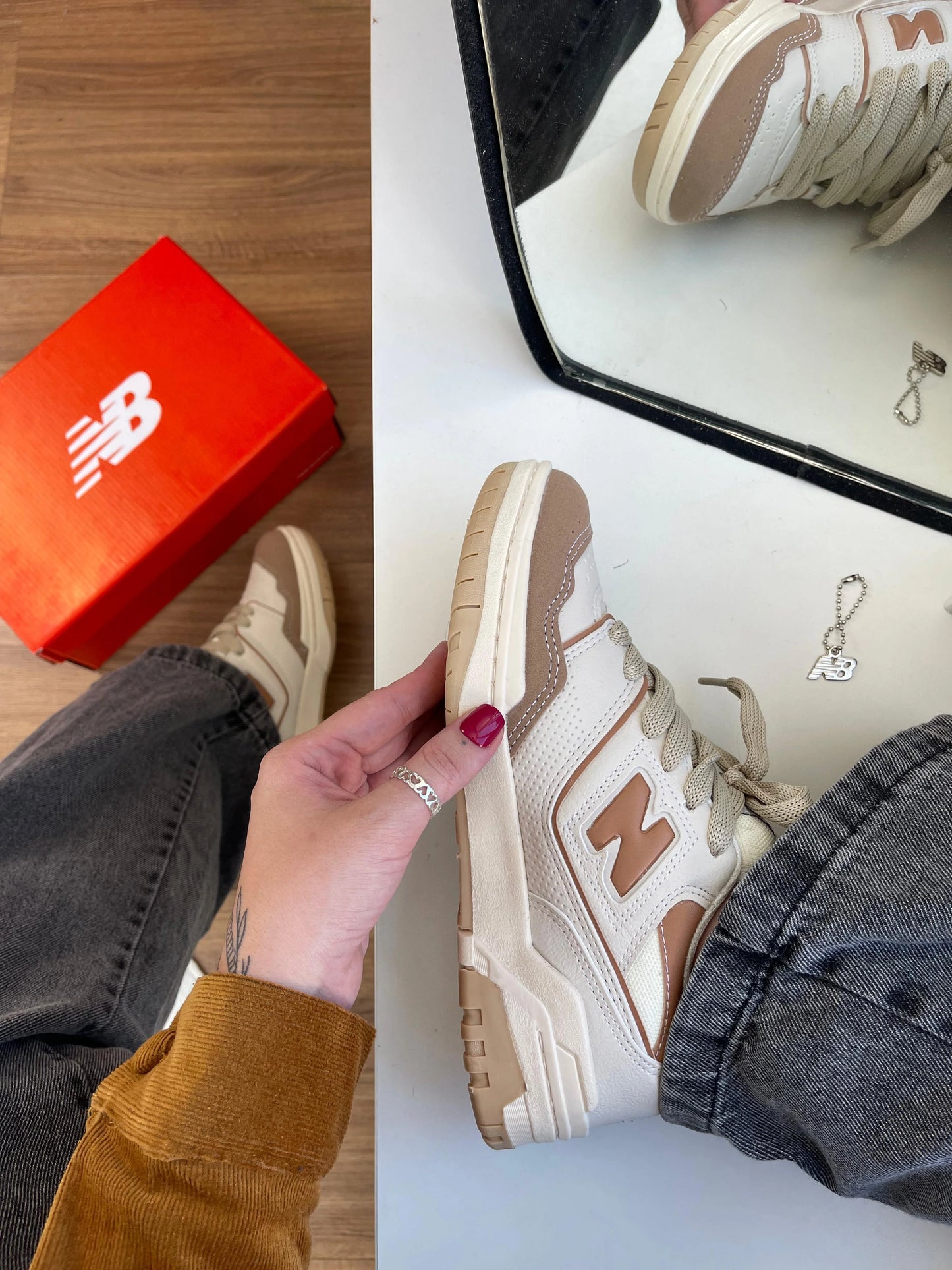 Tenis NB 550 Branco Rose