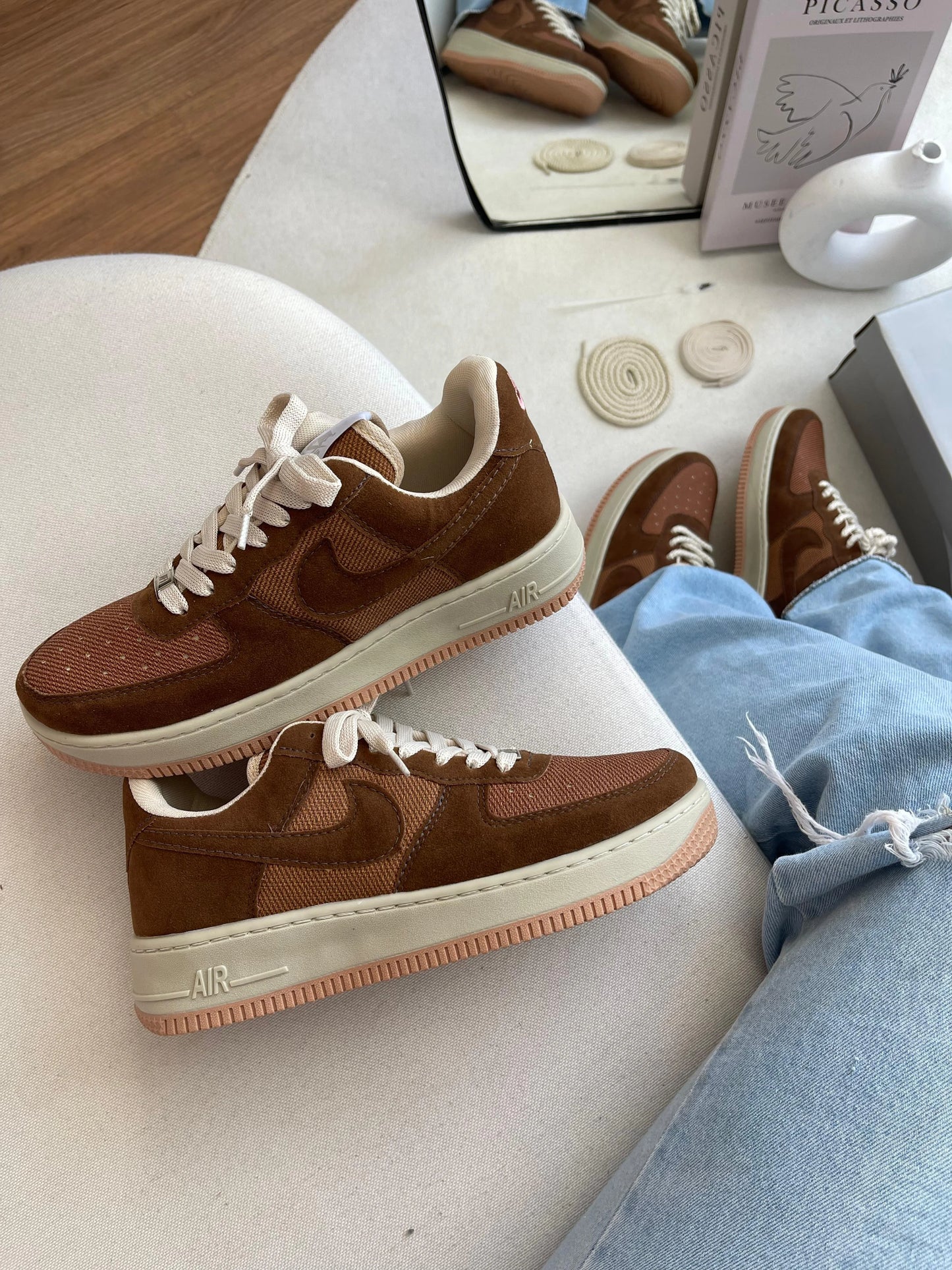 Tenis NK Air force 1 Marrom