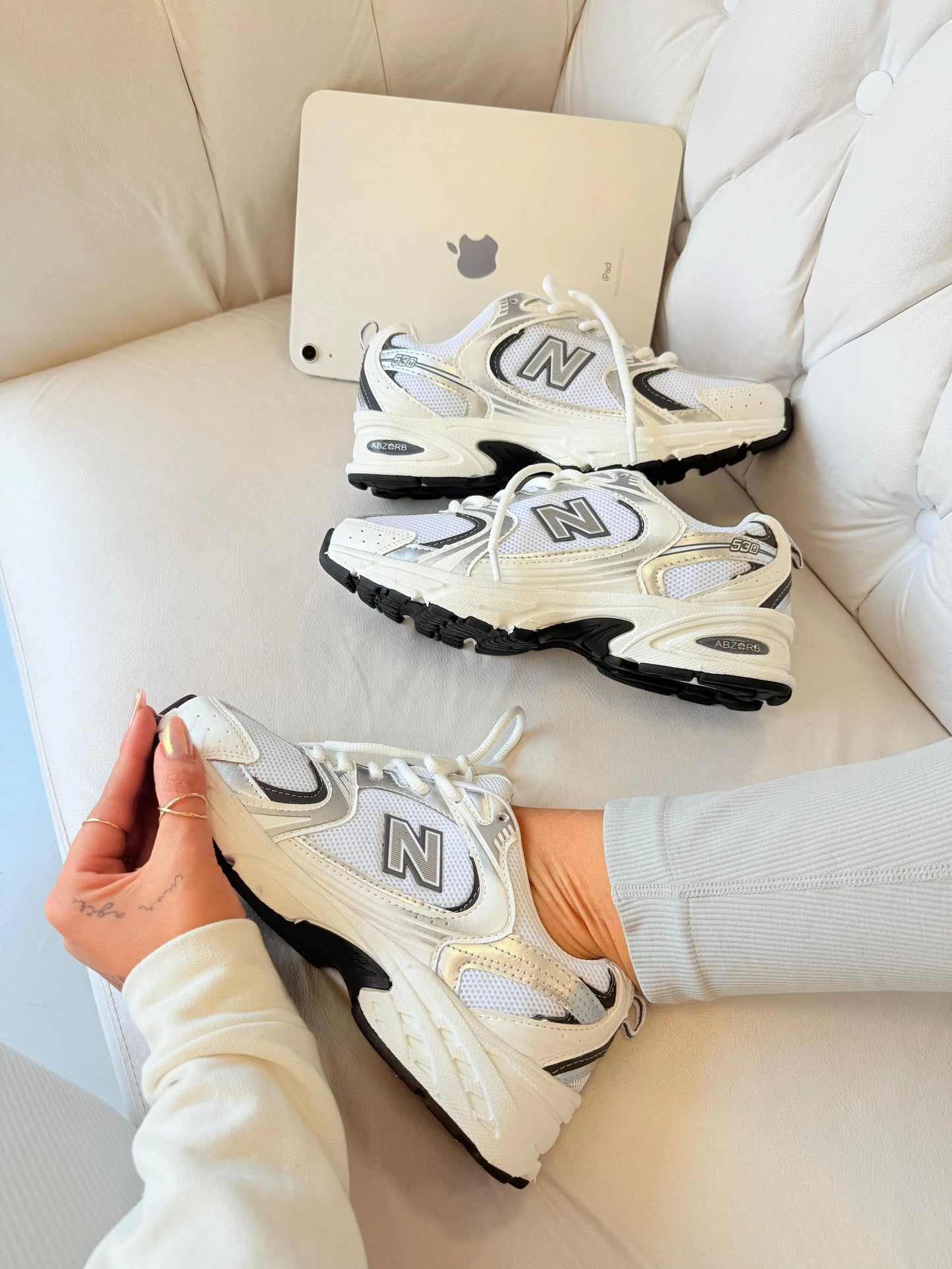Tenis New 530 Retro - Branco Chumbo