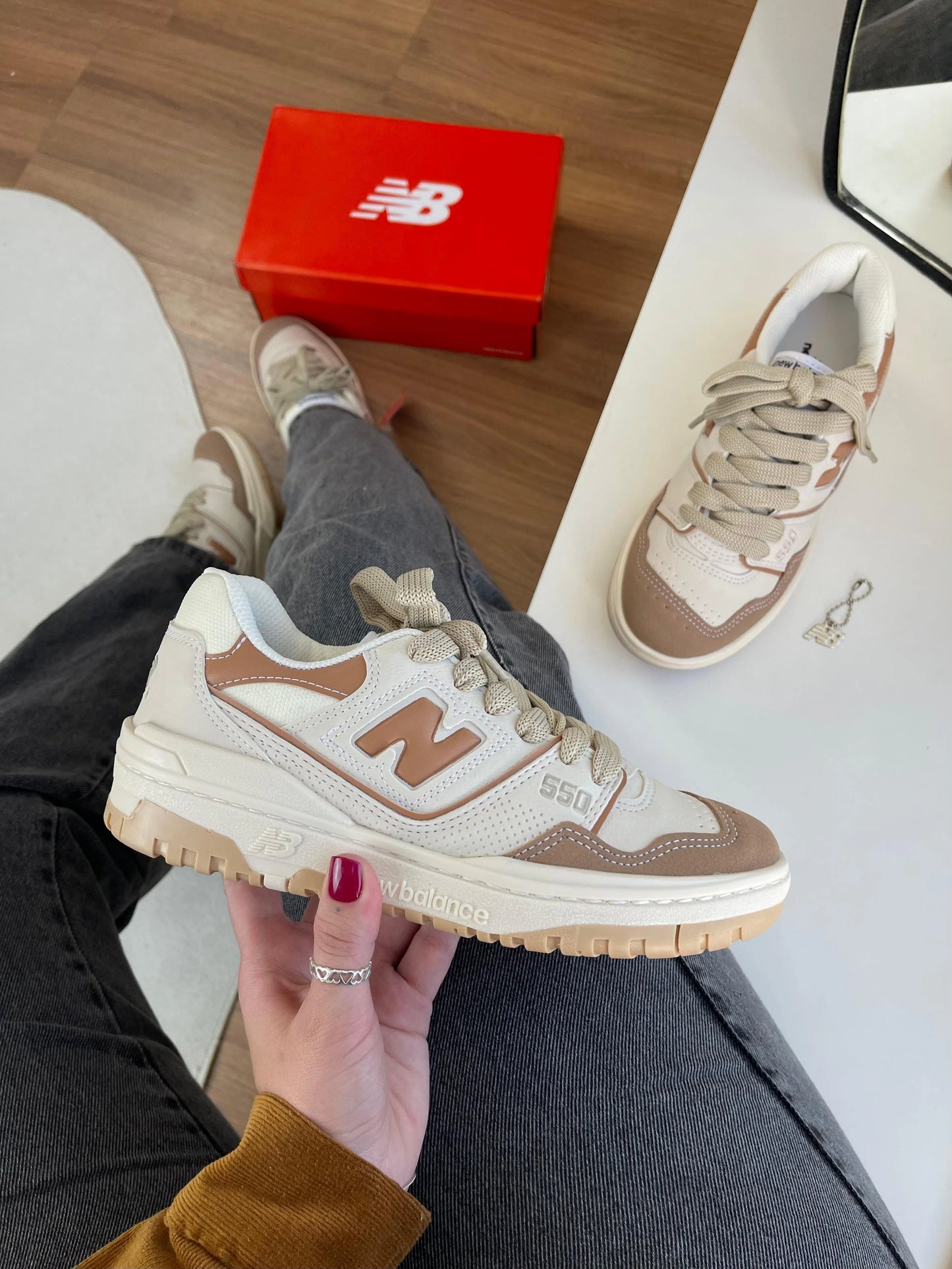 Tenis NB 550 Branco Rose