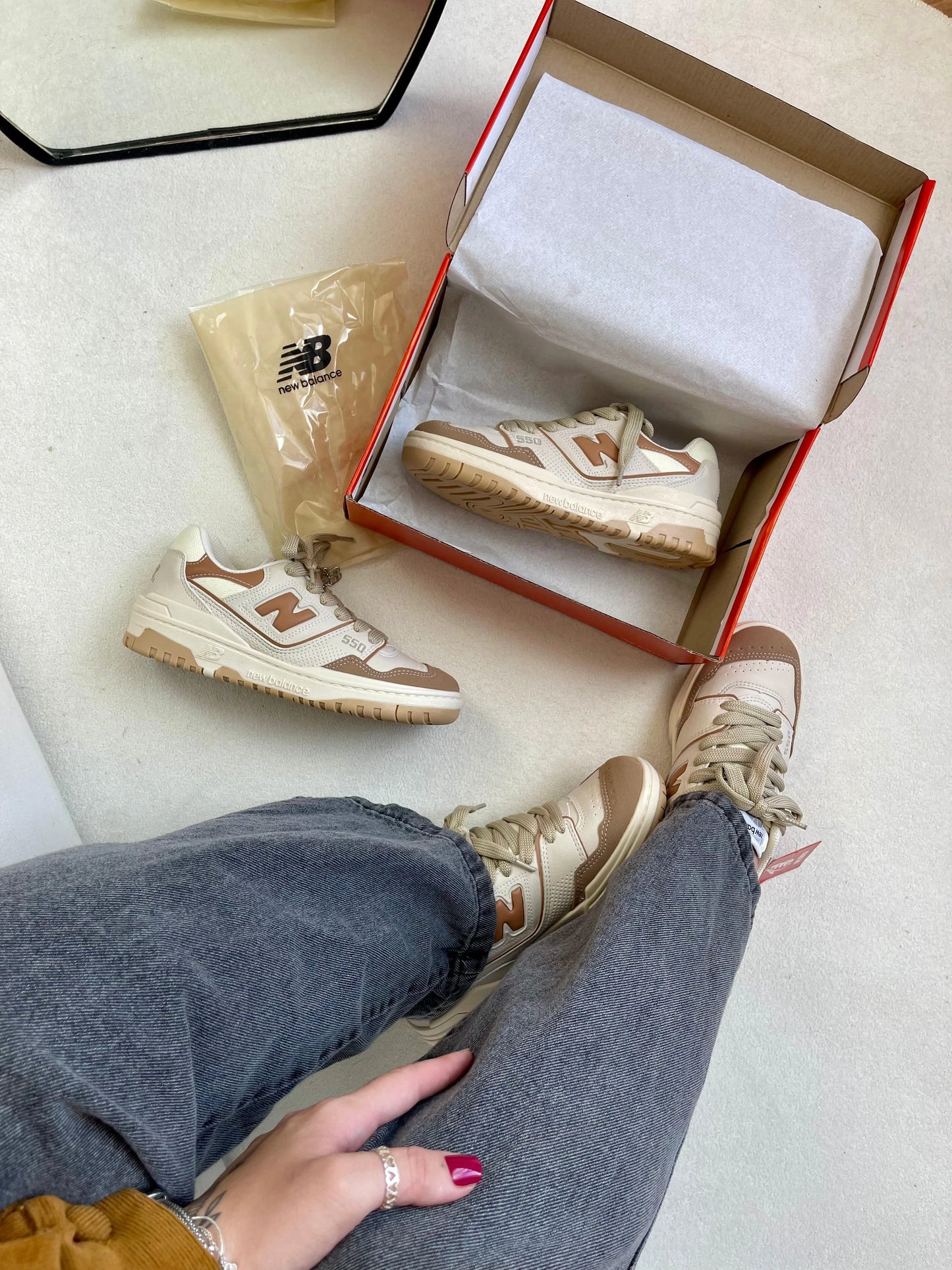 Tenis NB 550 Branco Rose