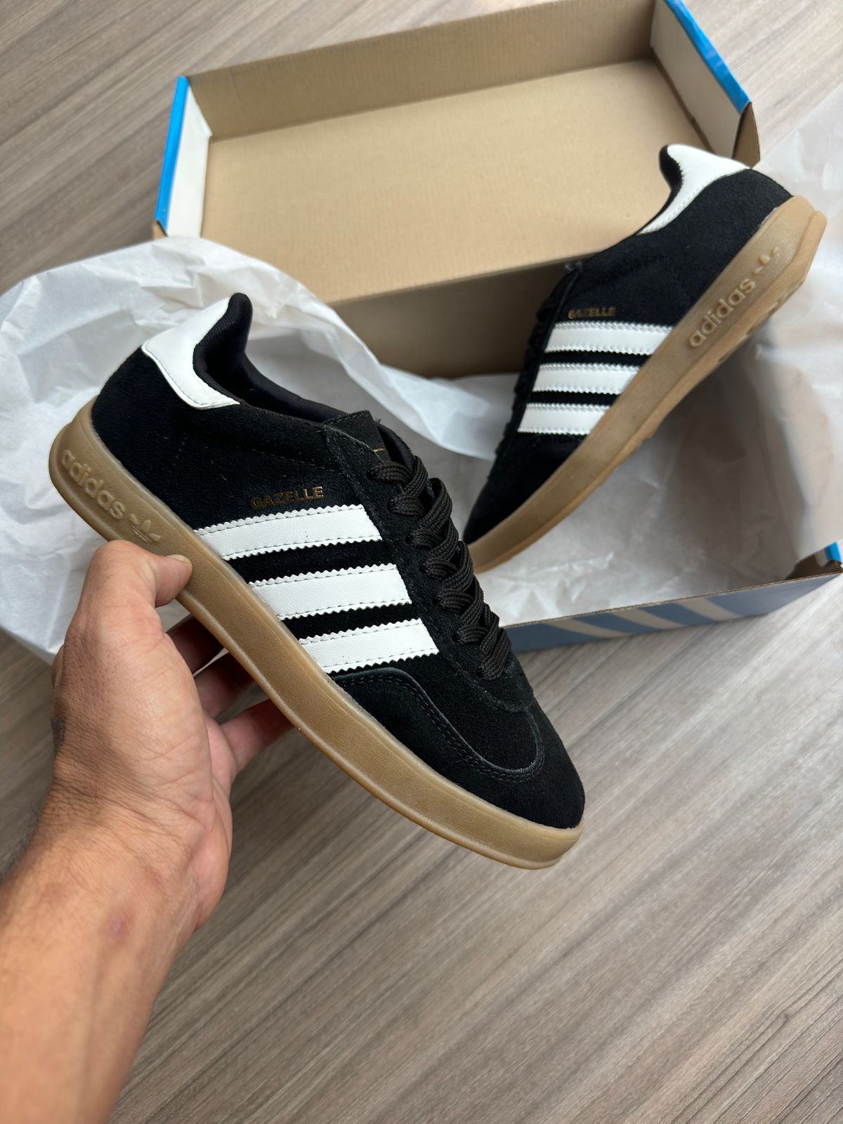 Tênis Gazelle Indoor Black Couro