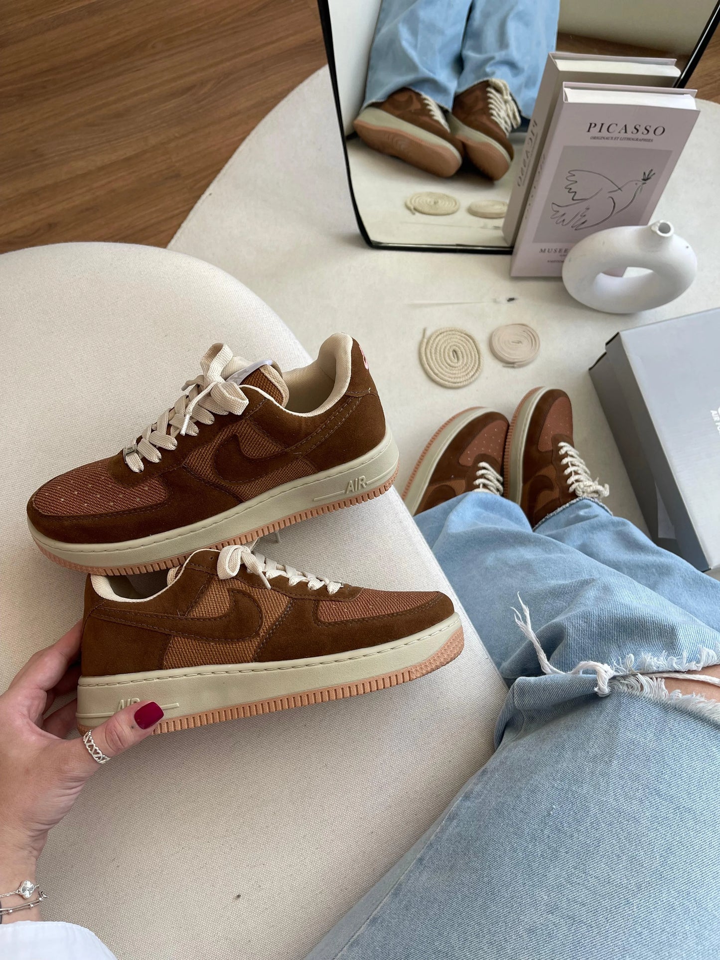 Tenis NK Air force 1 Marrom