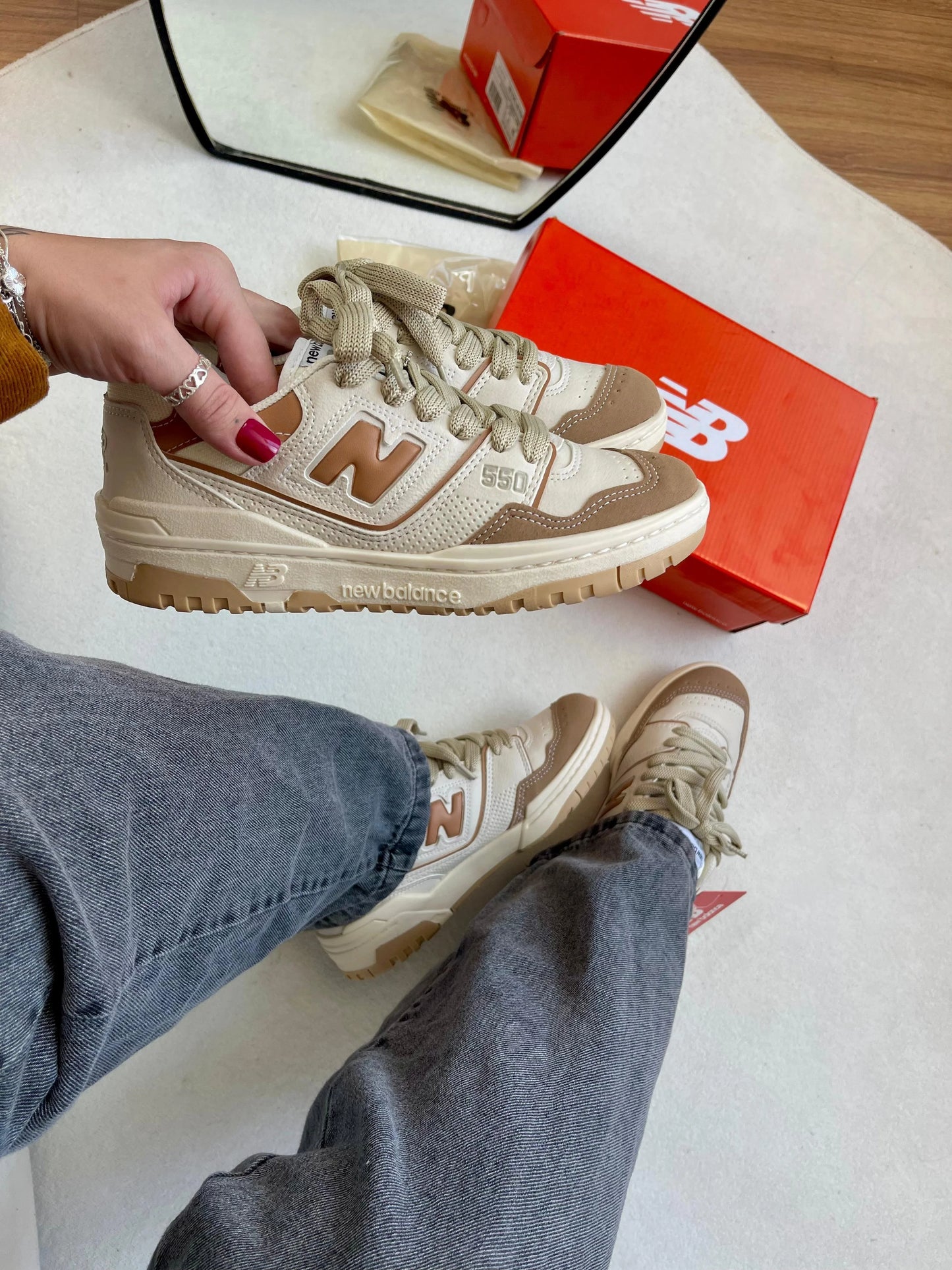 Tenis NB 550 Branco Rose