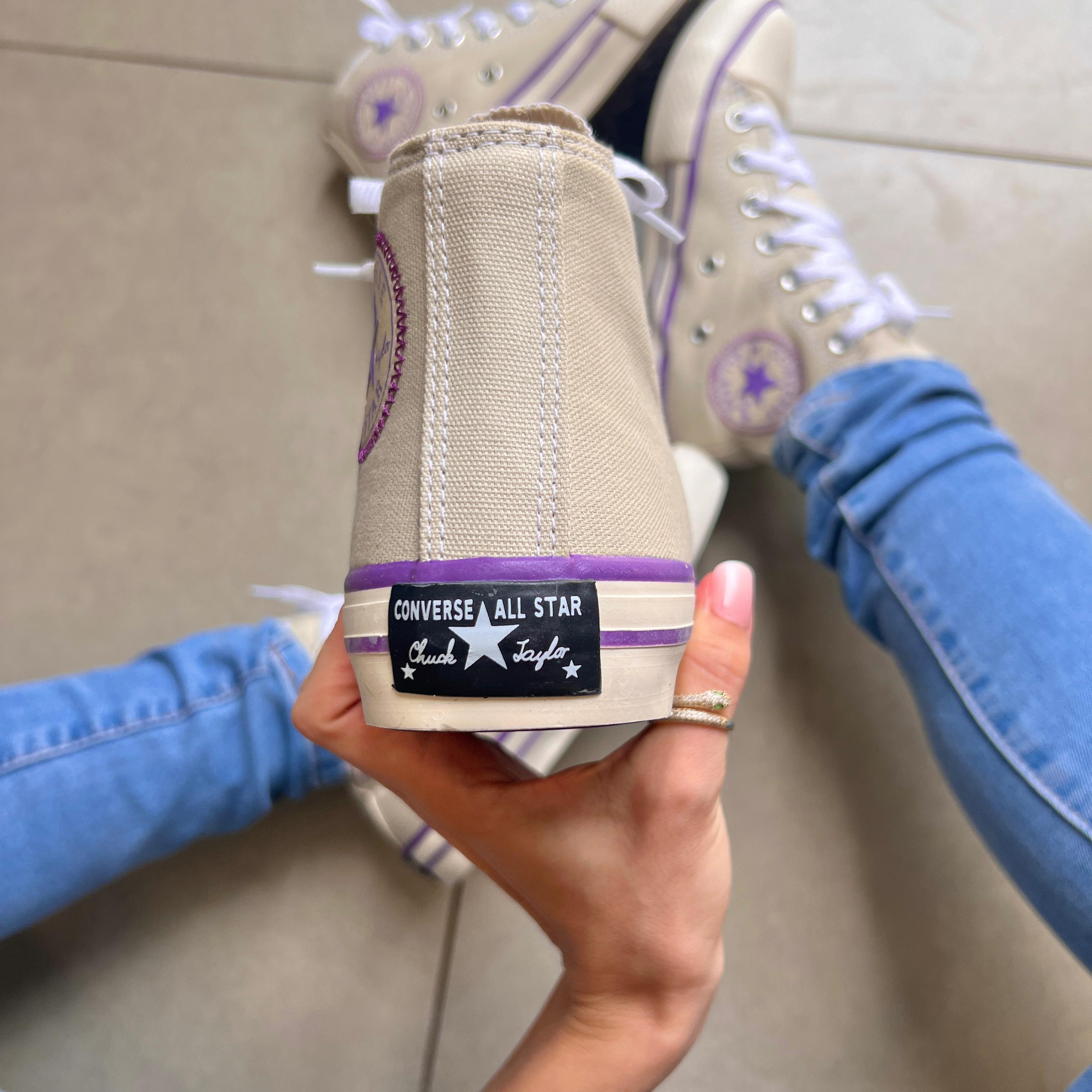 Tênis All Star Cano Alto Areia Lilás