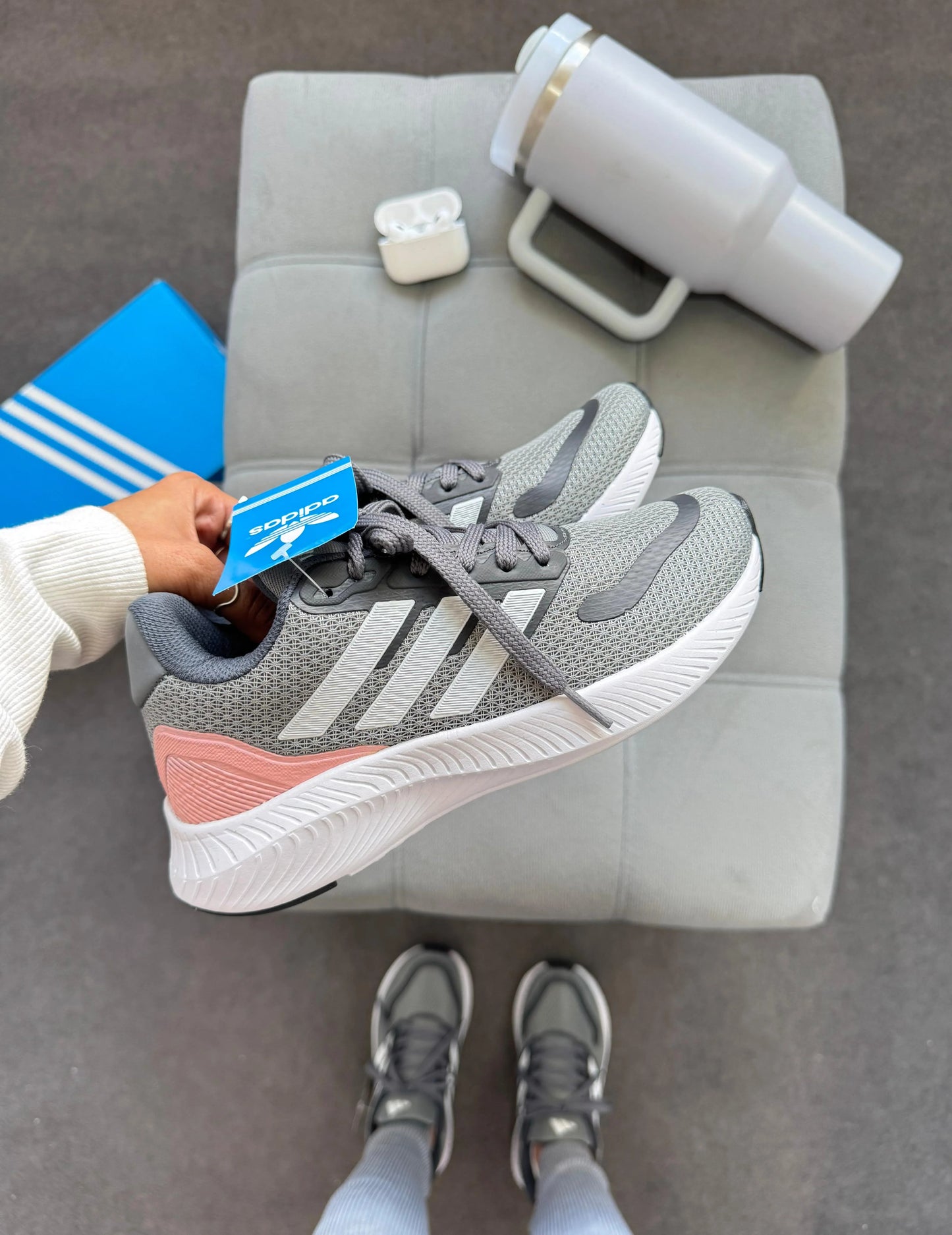 Tênis AD Run Falcon 05 Grafite/Branco/Rosa