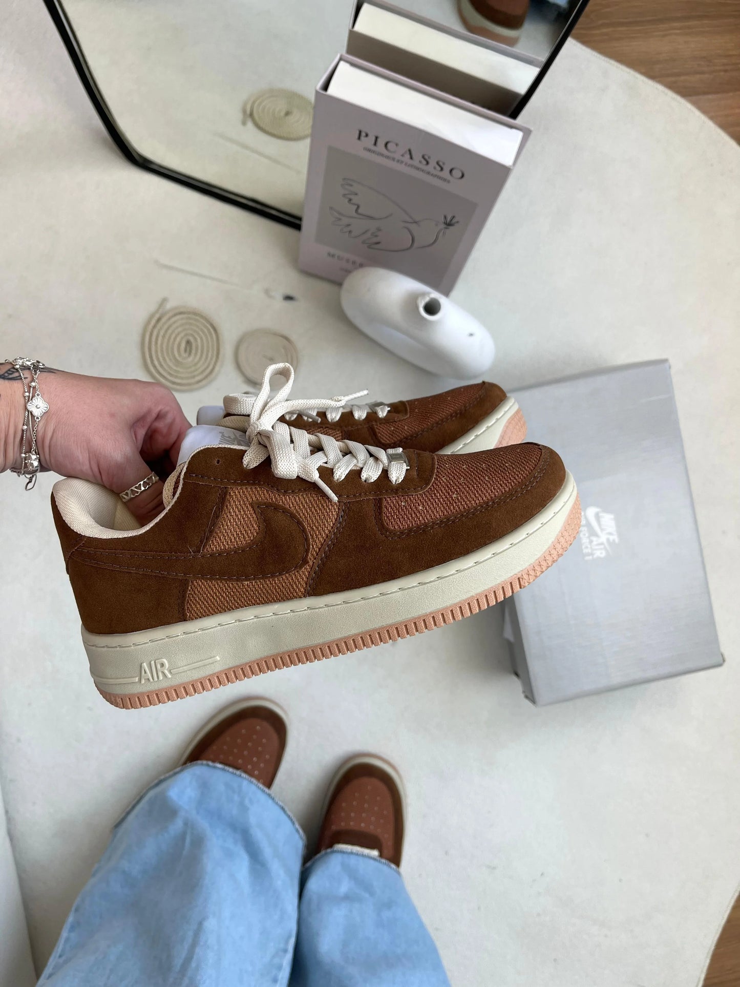 Tenis NK Air force 1 Marrom