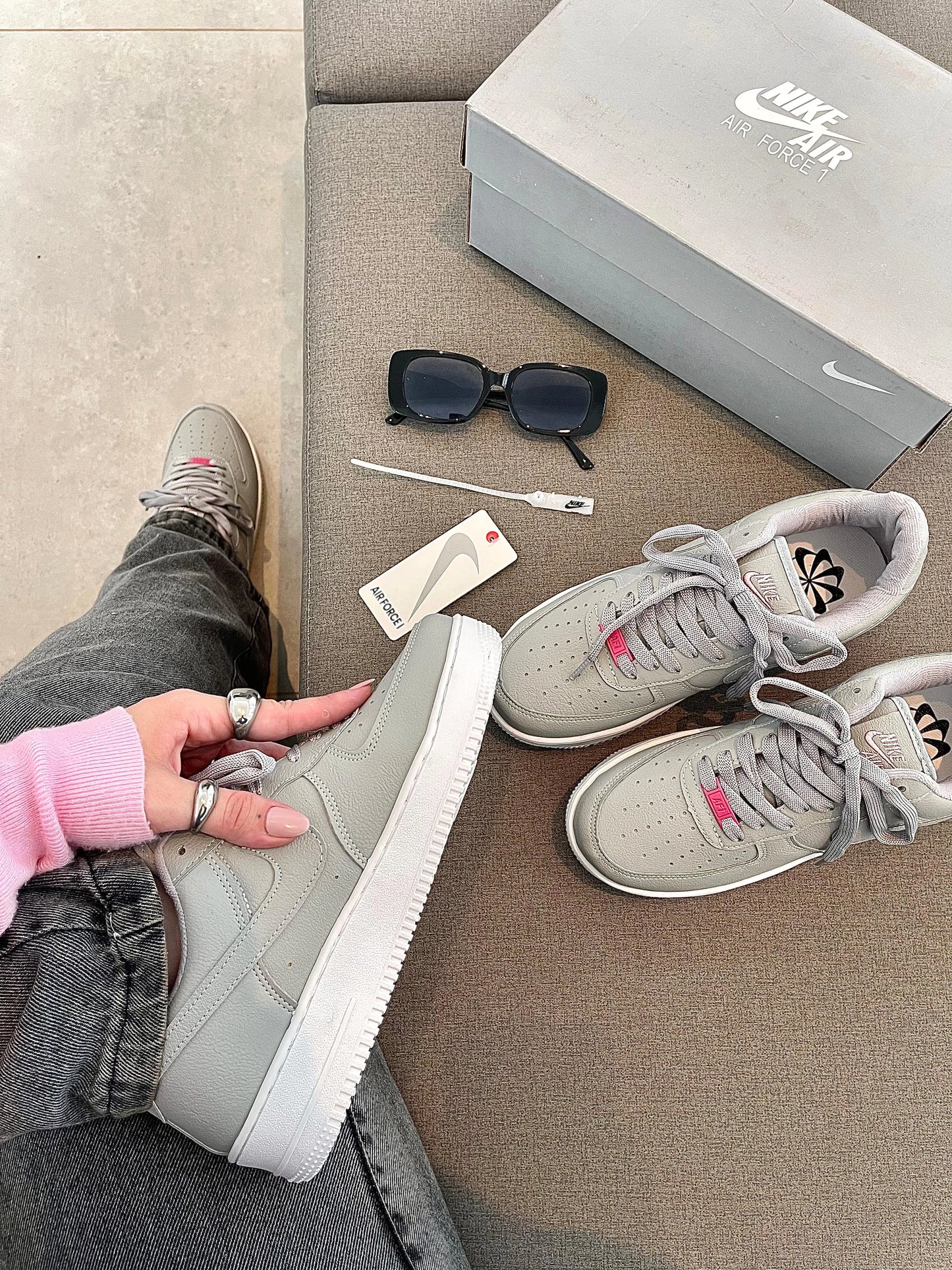 Tênis NK Air Force Cinza/Pink