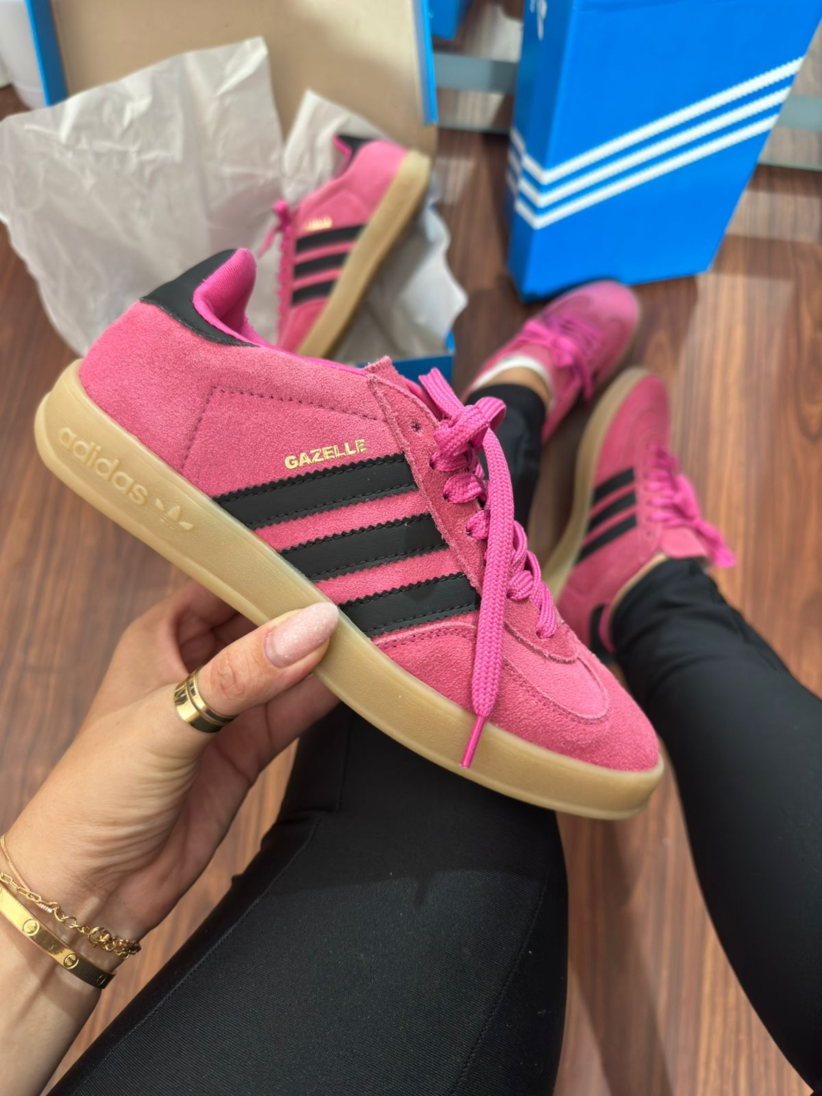 Tênis Gazelle Indoor Pink Couro