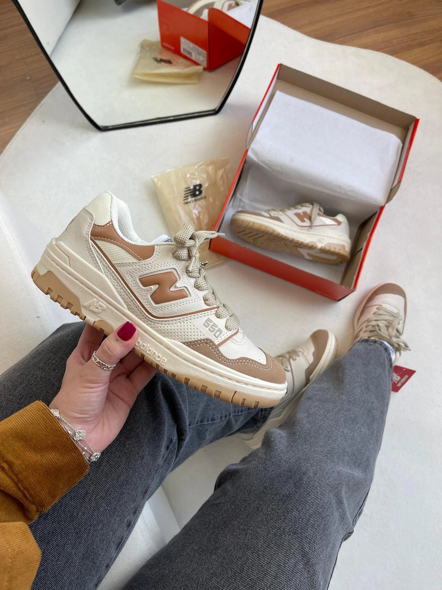 Tenis NB 550 Branco Rose