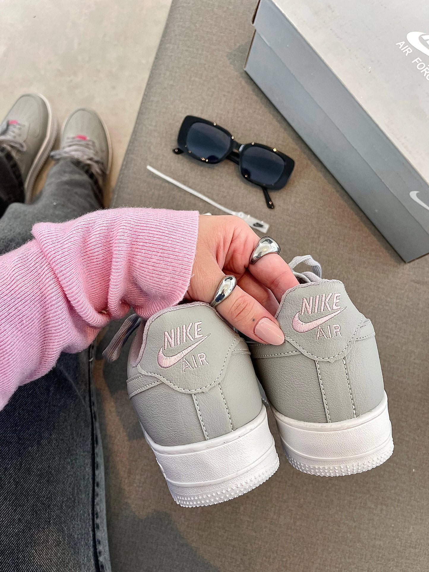 Tênis NK Air Force Cinza/Pink