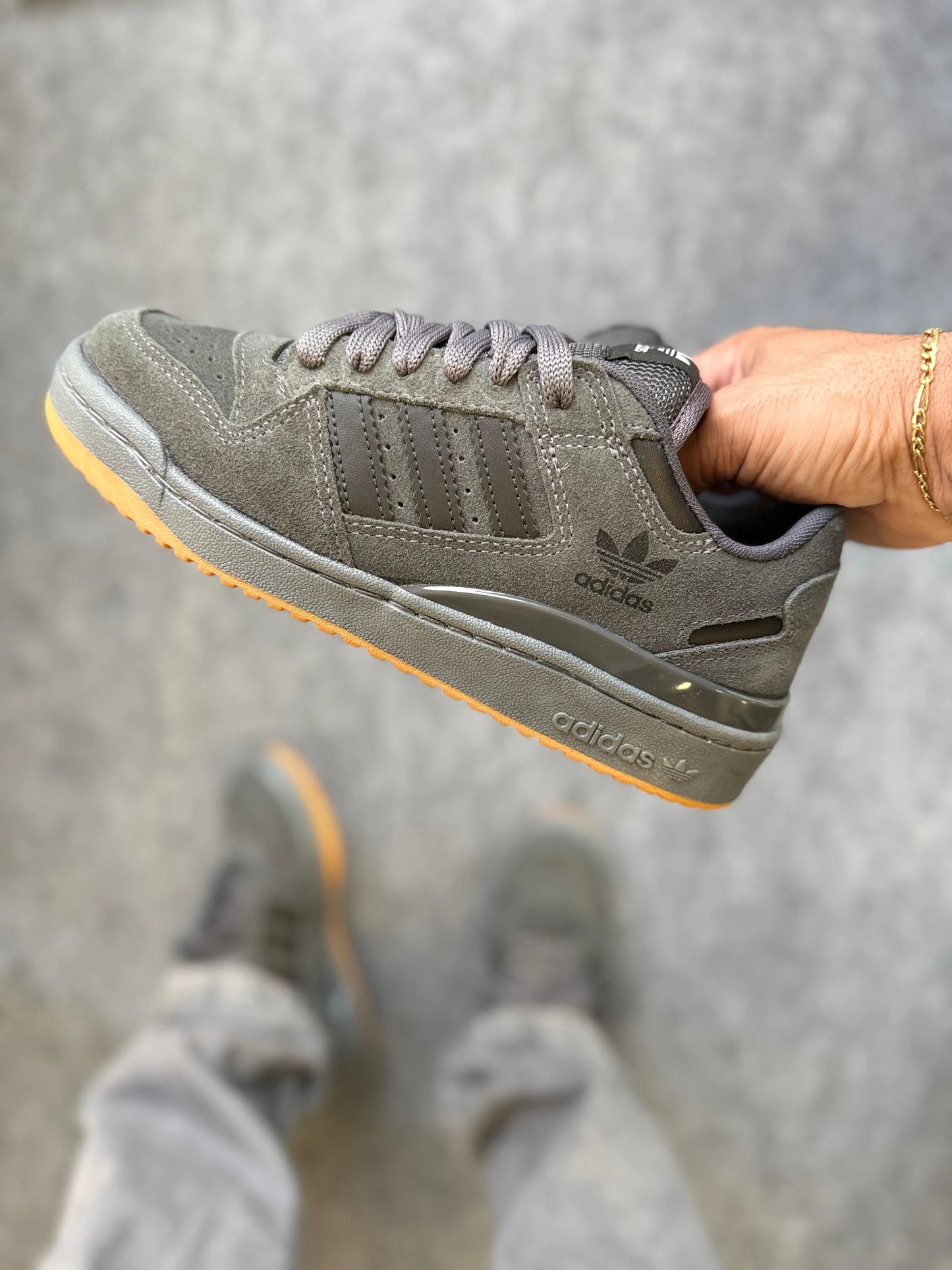 Tenis AD Forum Low Couro - Grafite Preto