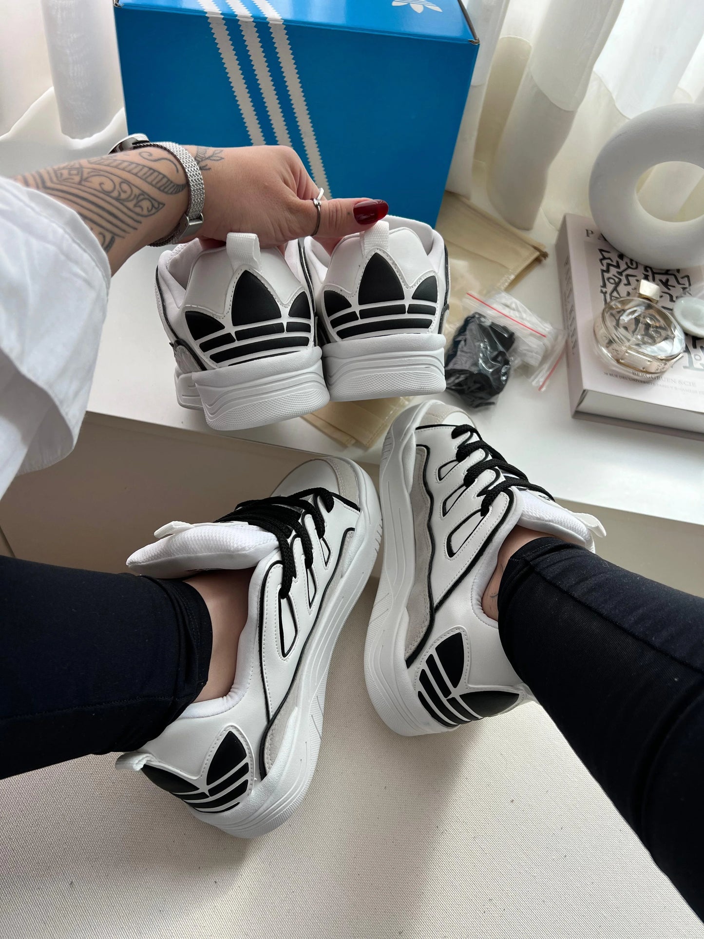 Tenis AD Oziris - Branco Preto Niquel