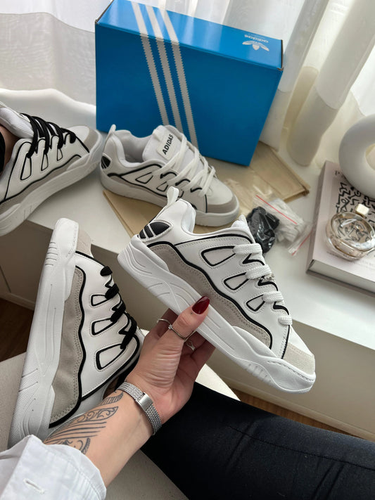 Tenis AD Oziris - Branco Preto Niquel