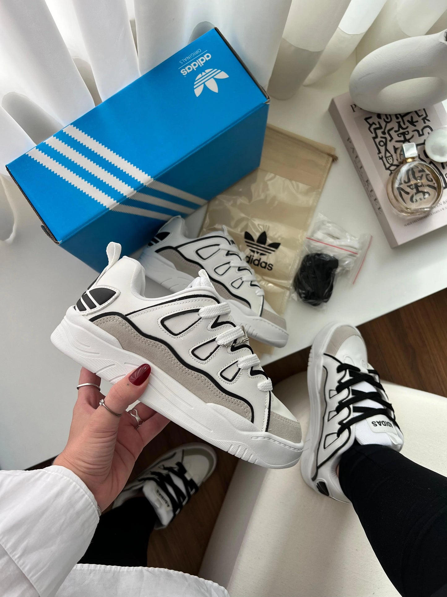 Tenis AD Oziris - Branco Preto Niquel