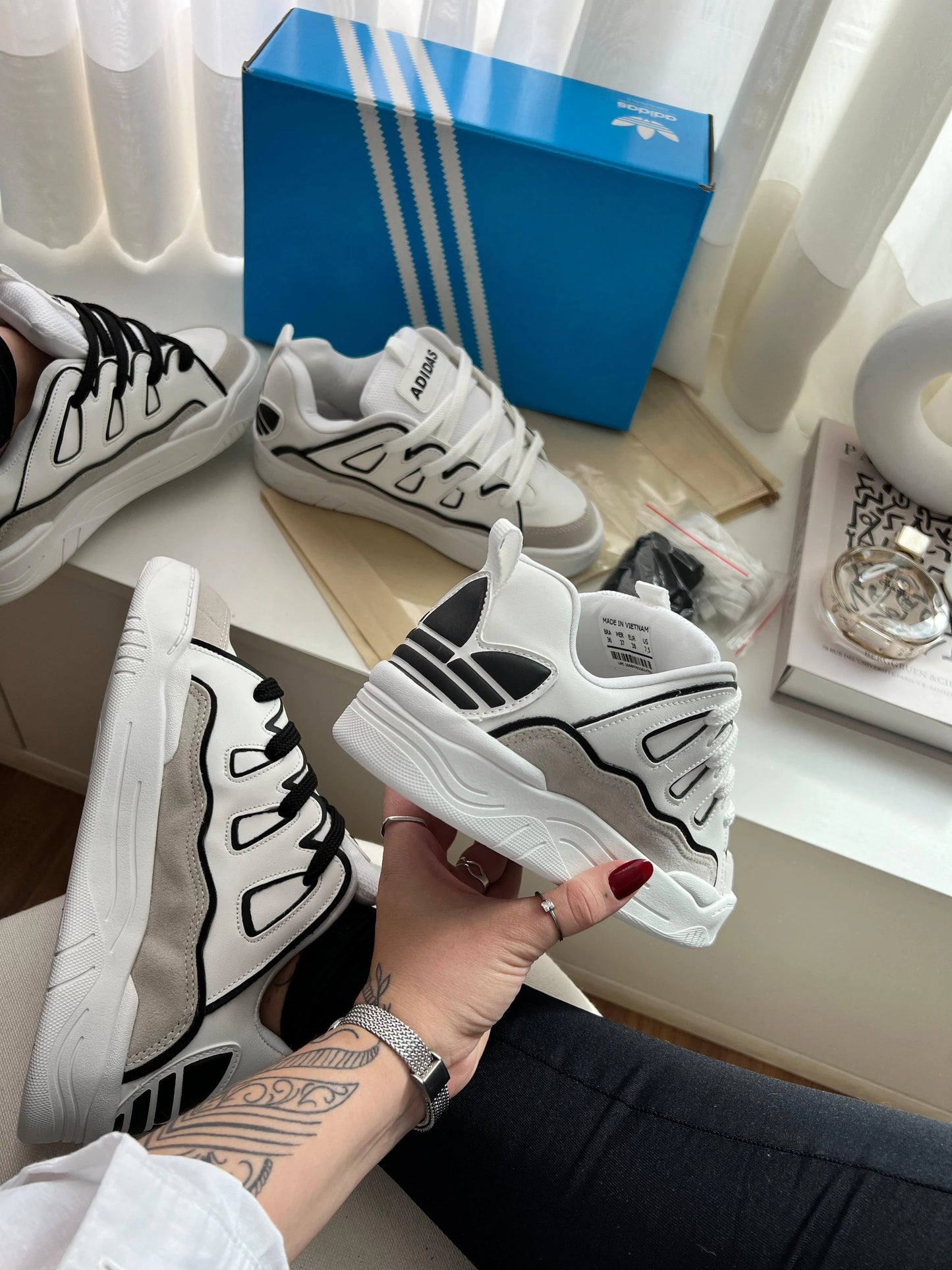 Tenis AD Oziris - Branco Preto Niquel