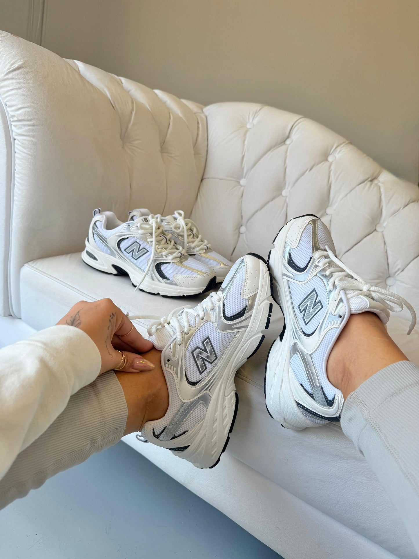 Tenis New 530 Retro - Branco Chumbo
