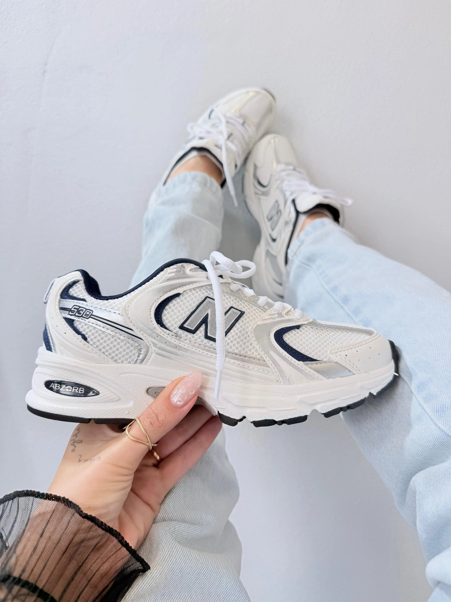 Tenis New 530 Retro - Branco Marinho