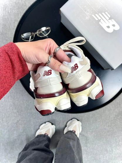Tenis New 9060 Couro - Bege Bordo