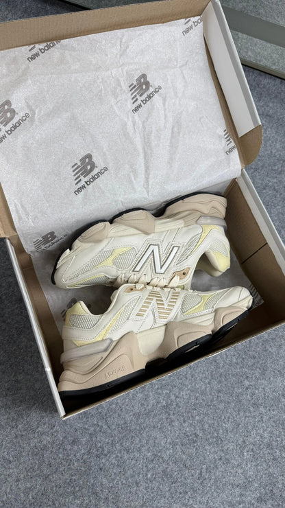 Tenis New 9060 Couro - Branco Amarelo