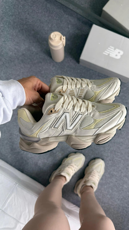 Tenis New 9060 Couro - Branco Amarelo