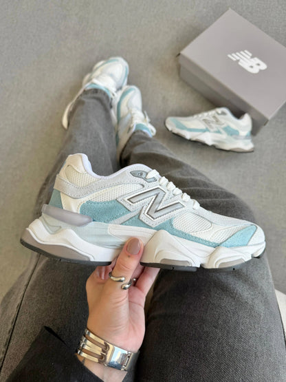 Tenis New 9060 Couro - Branco Azul BB