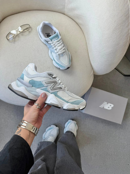 Tenis New 9060 Couro - Branco Azul BB