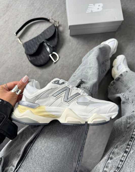 Tenis New 9060 Couro - Branco Cinza