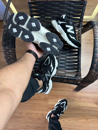 Tenis New 9060 Couro - Preto Branco