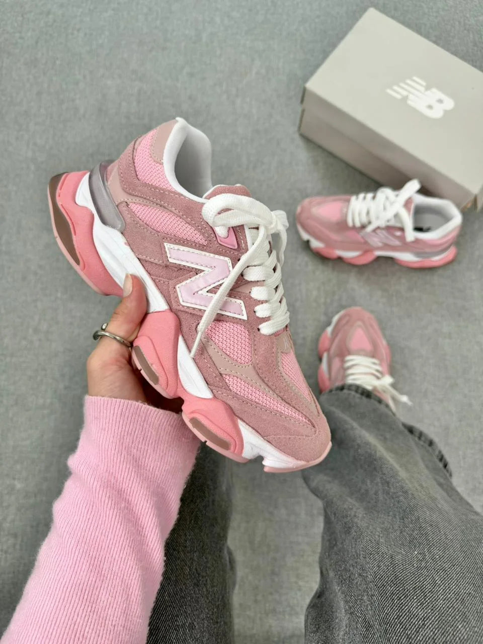 Tenis New 9060 Couro - Rosa BB