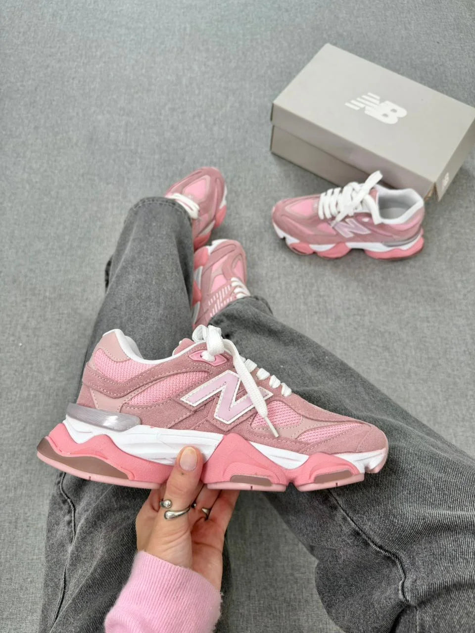 Tenis New 9060 Couro - Rosa BB