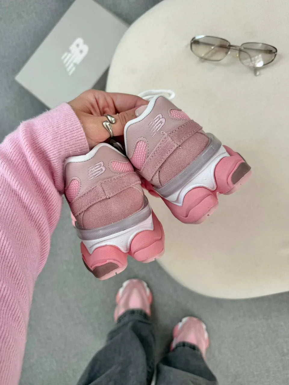 Tenis New 9060 Couro - Rosa BB