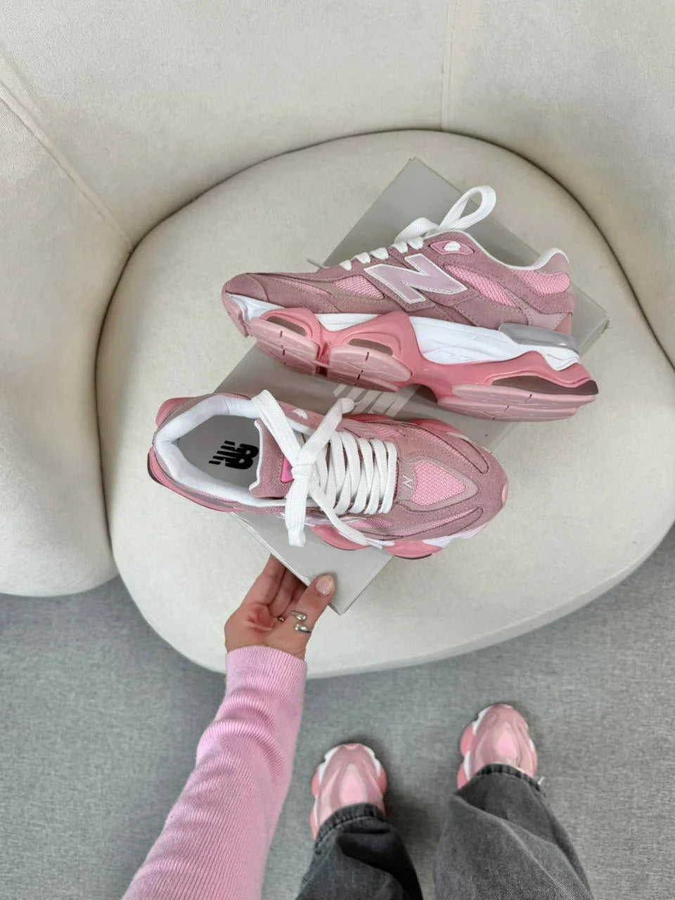 Tenis New 9060 Couro - Rosa BB