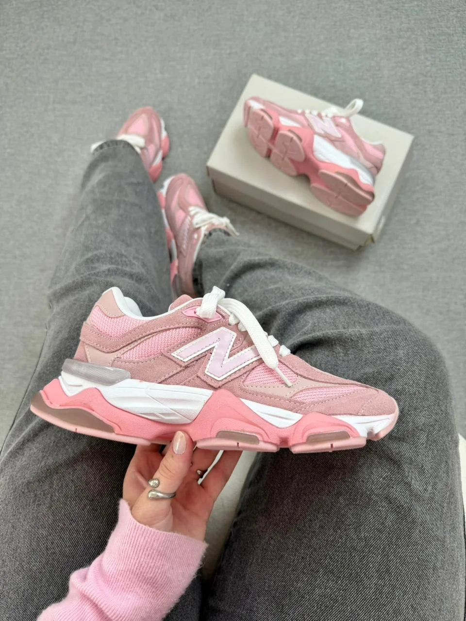 Tenis New 9060 Couro - Rosa BB