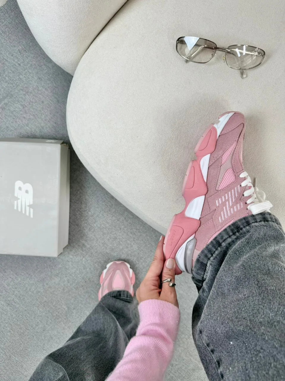 Tenis New 9060 Couro - Rosa BB