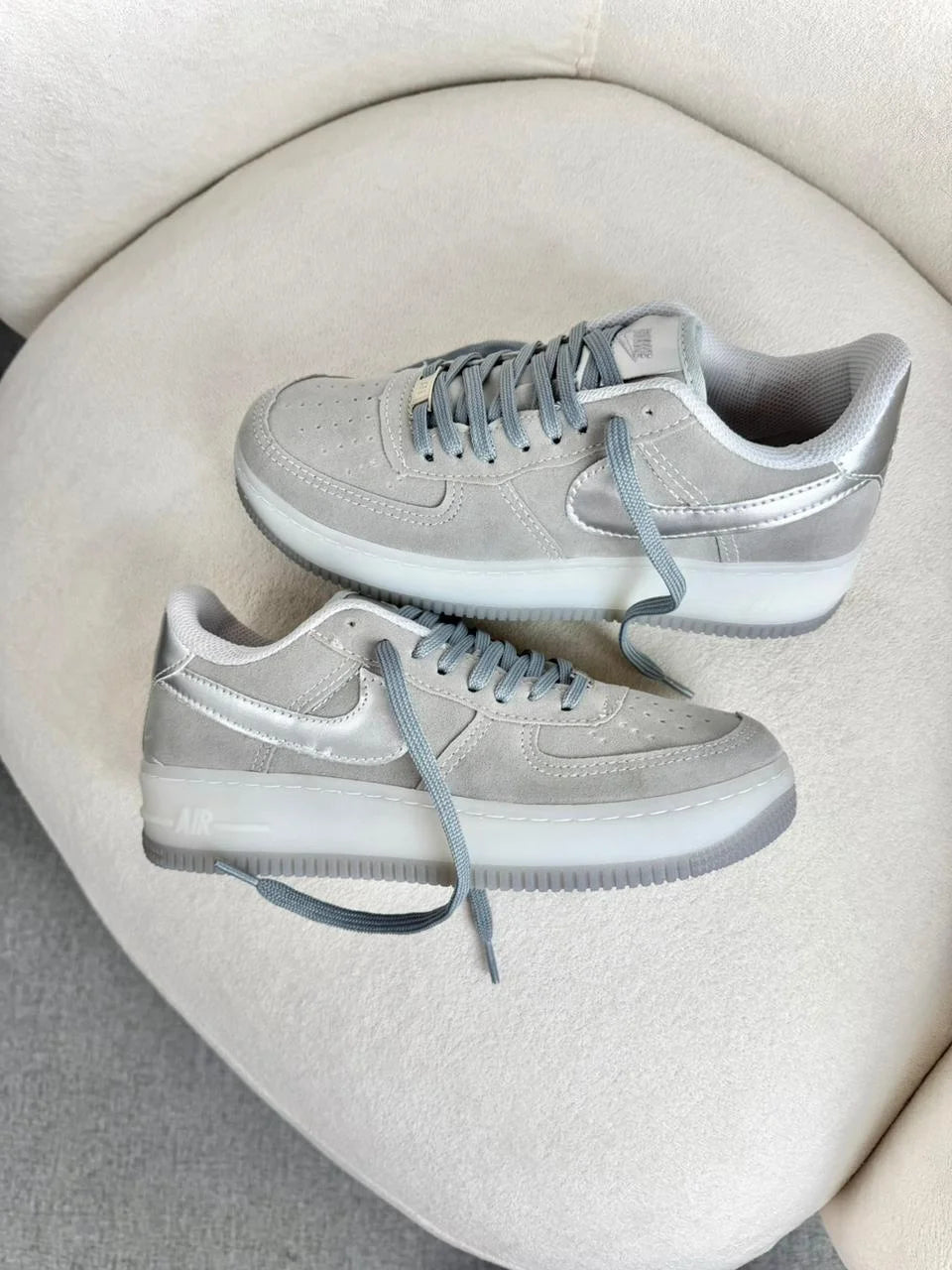 Tenis NK Air F - Cinza Metalico