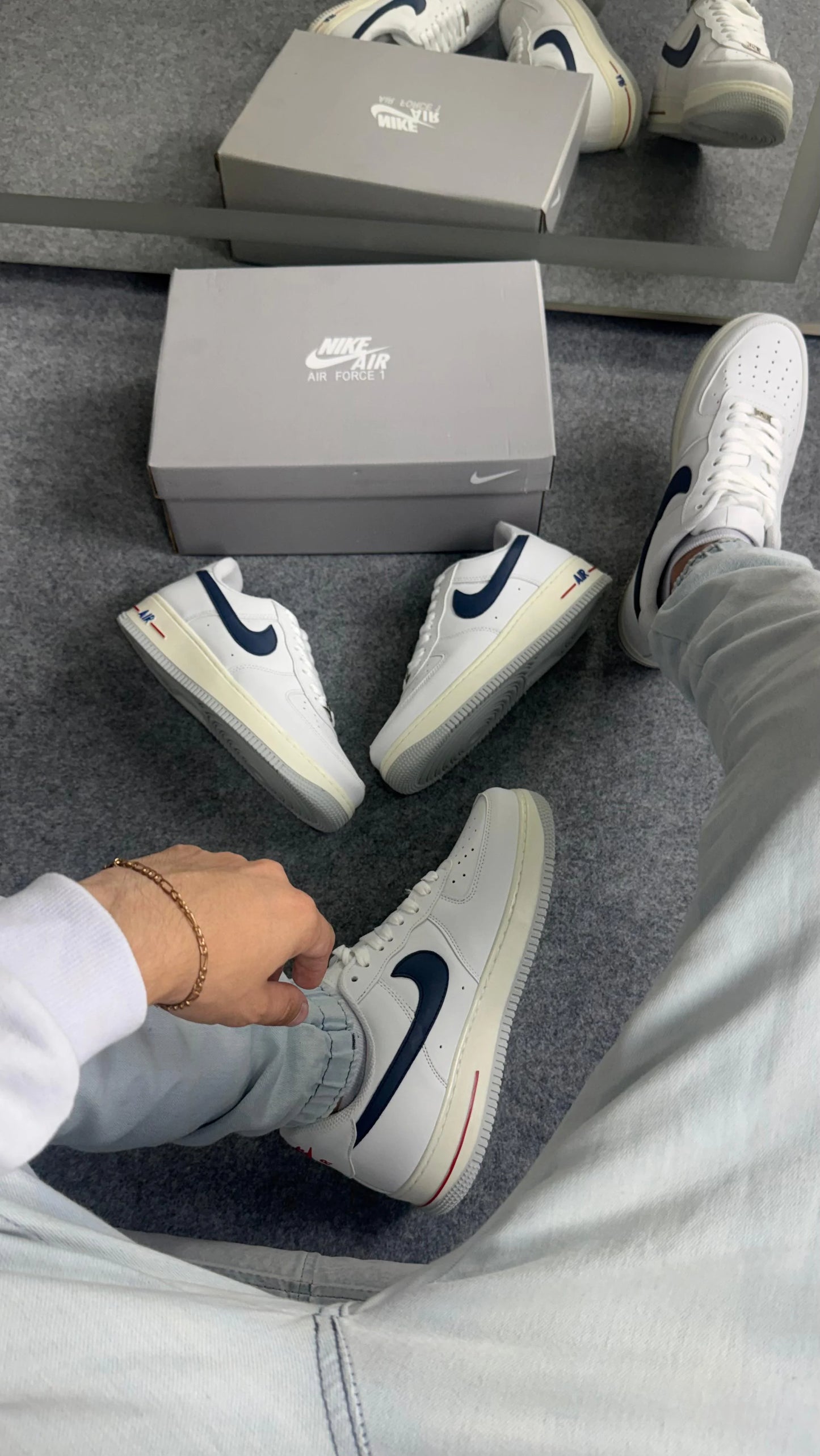 Tenis NK Air Luxo - Branco Marinho