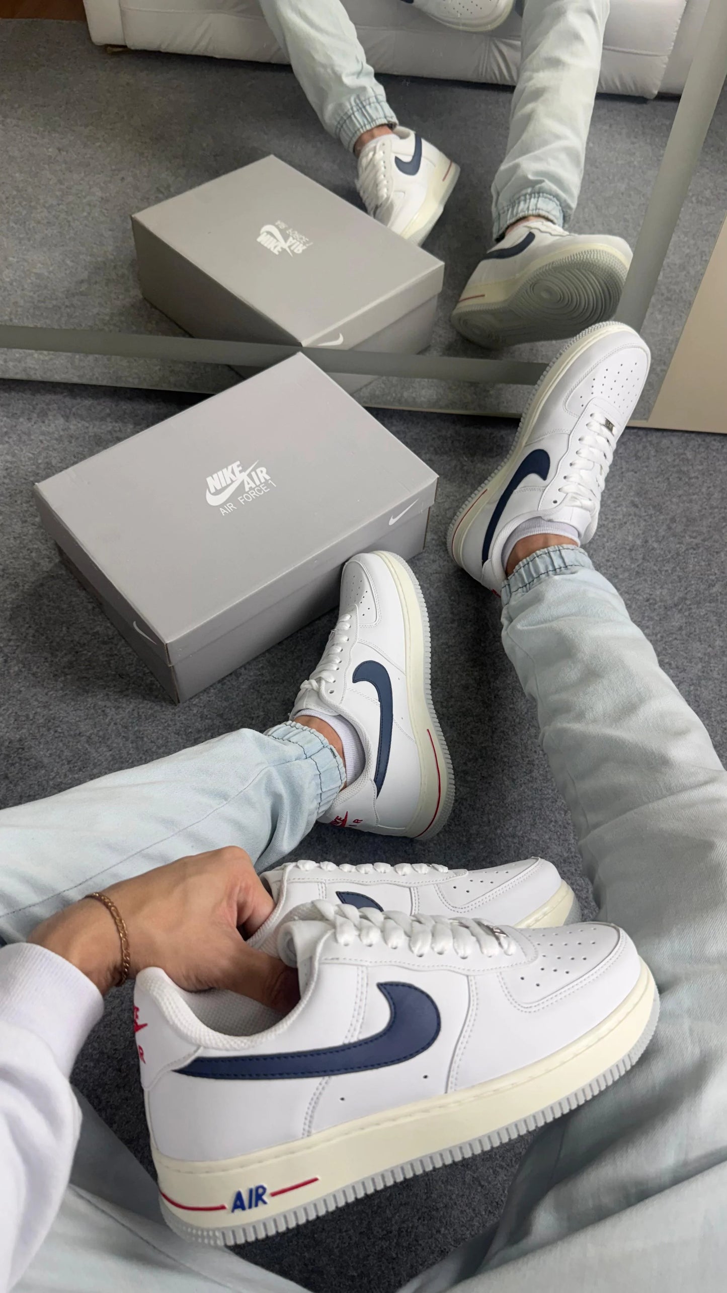 Tenis NK Air Luxo - Branco Marinho