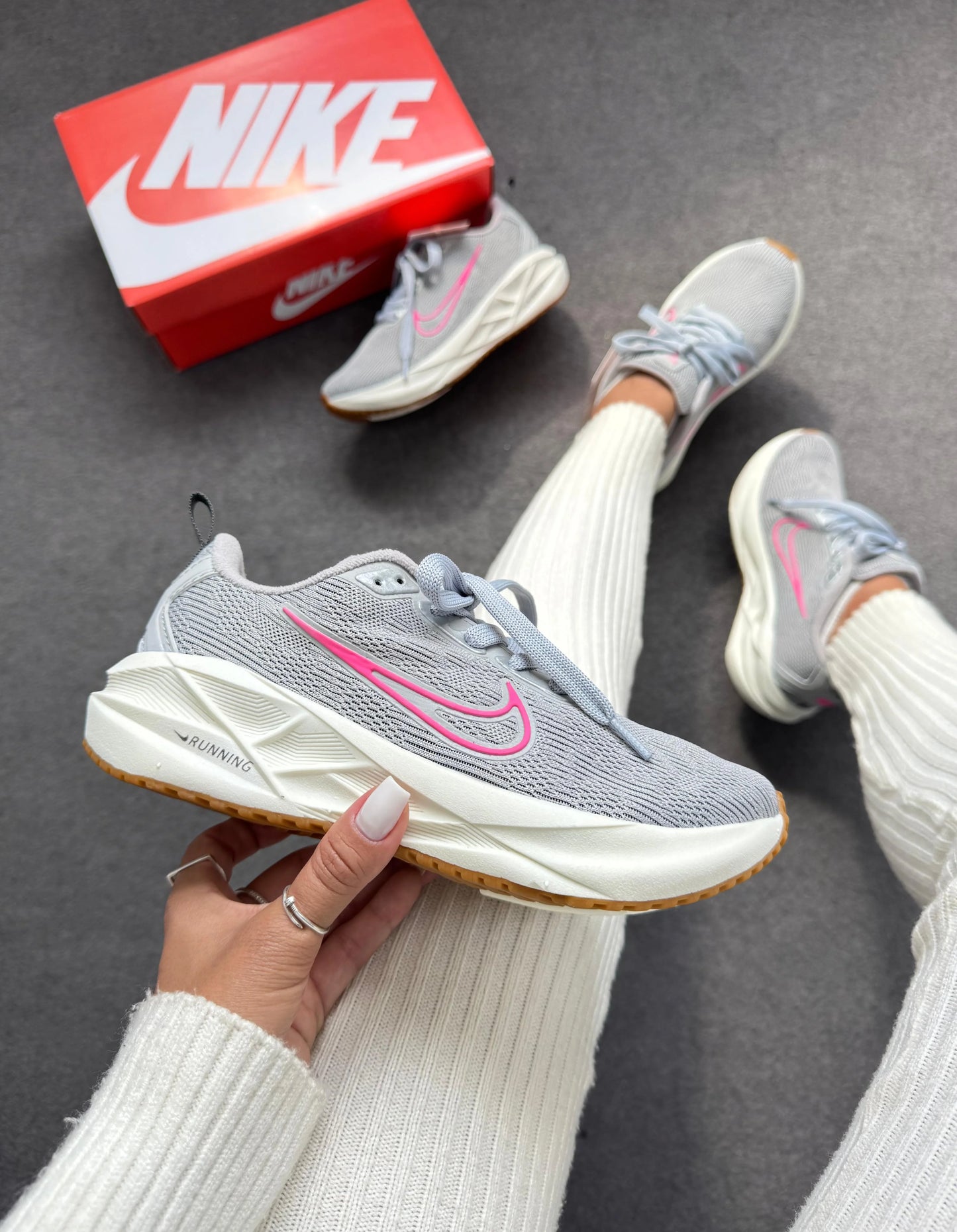 Tenis Nk Running - Cinza Pink