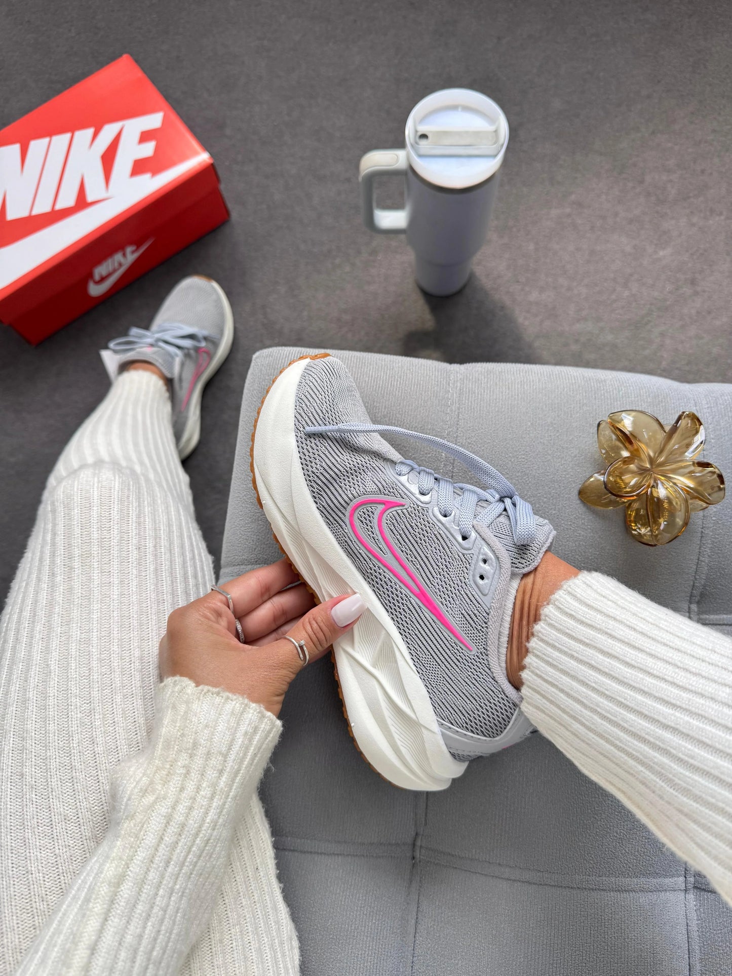 Tenis Nk Running - Cinza Pink