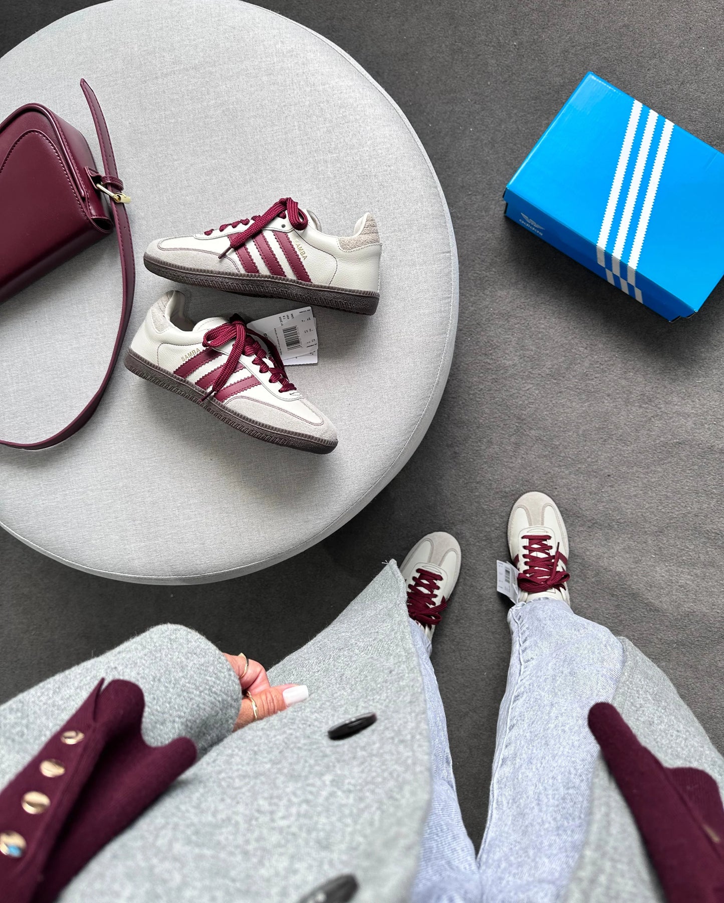 Tenis SMB OG Couro - Acizentado Bordo