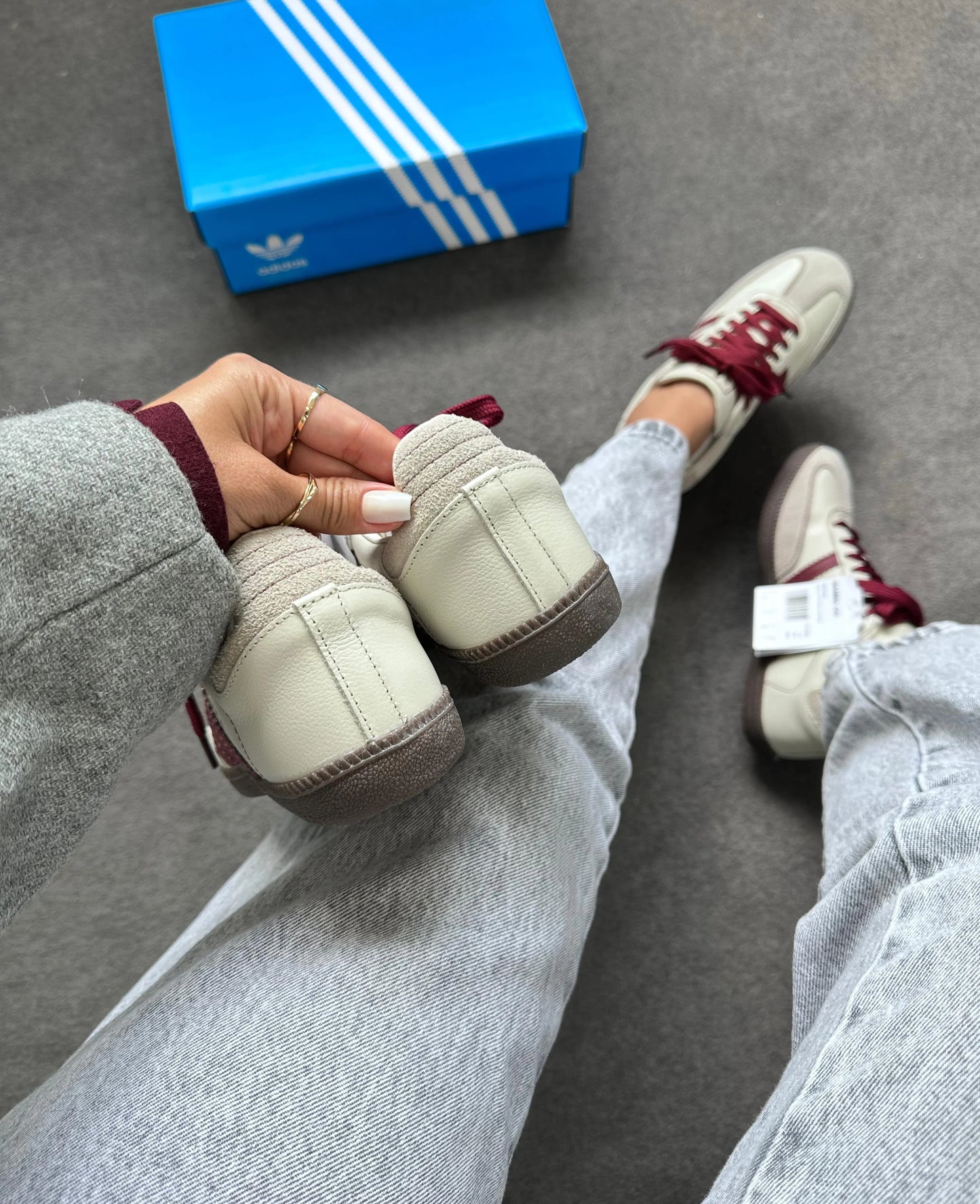 Tenis SMB OG Couro - Acizentado Bordo
