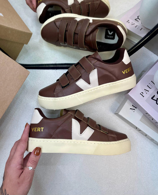 Tenis VRT Velcro - Cafe